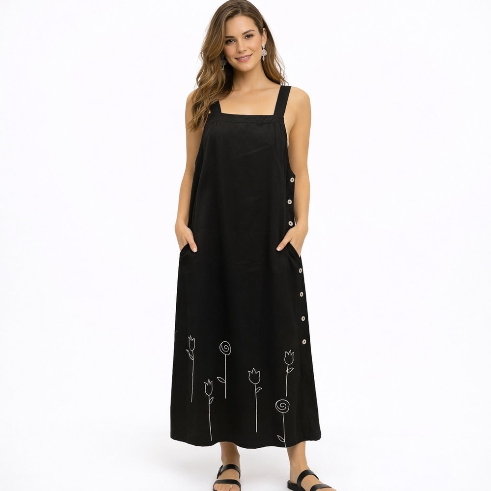 David Dart Maxi Embroidered Dress. Size M